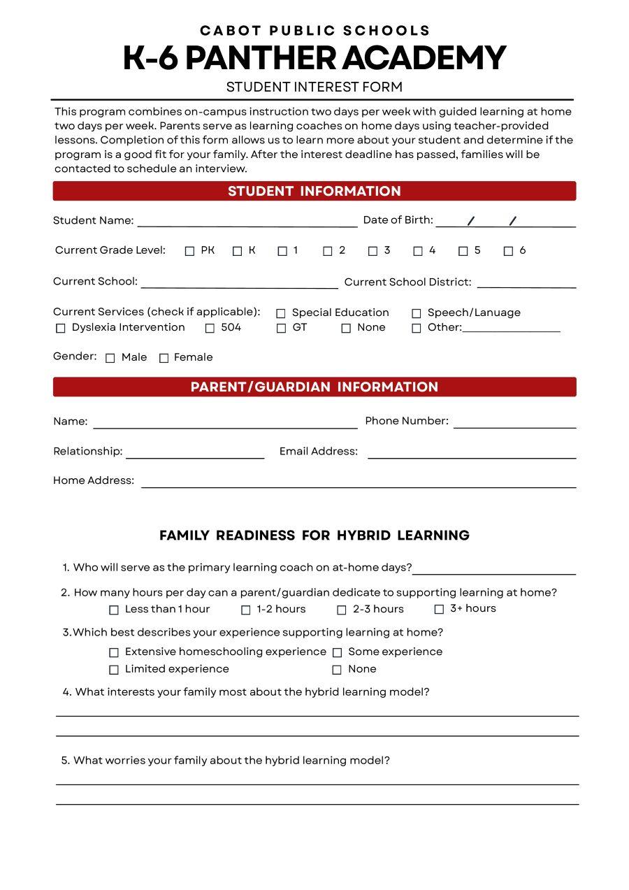 K-6 Hybrid Interest Form